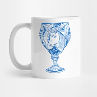 Blue Unicorn Goblet Mug